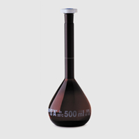(image for) Volumetric Flask, Amber, Borosilicate Glass, 100ml